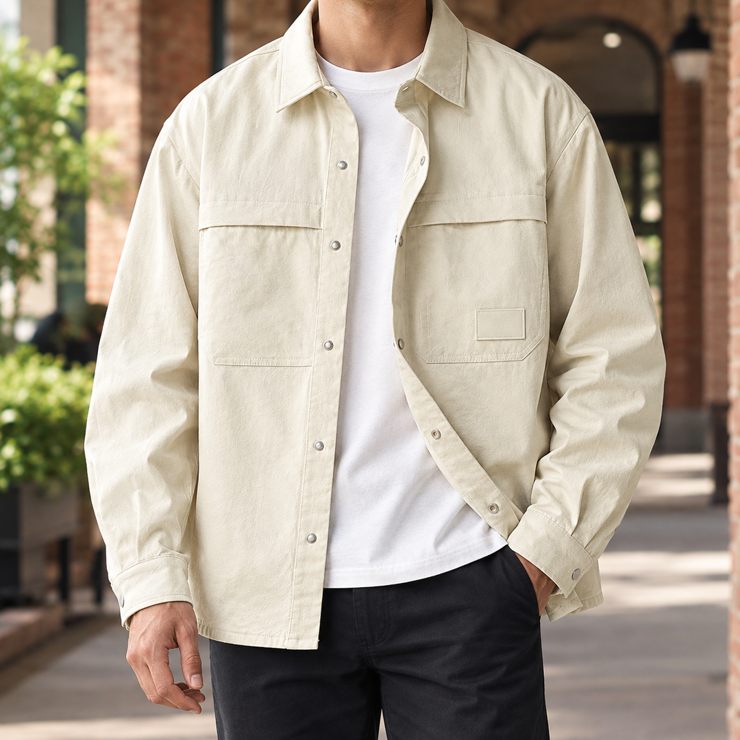 Men's Utility Snap Button Overshirt