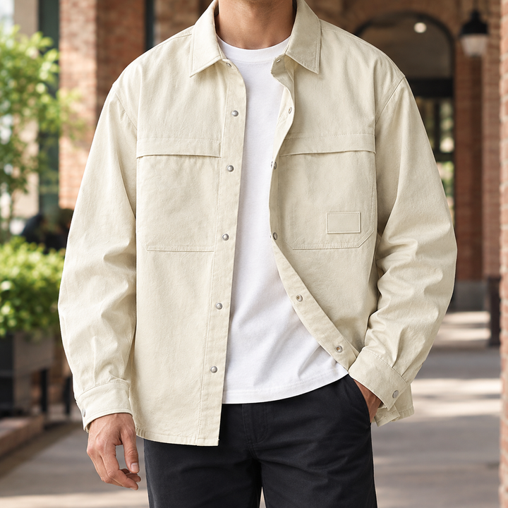 Men's Utility Snap Button Overshirt