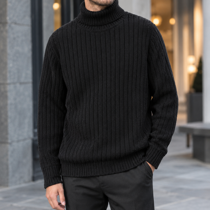 Matteo Ribbed Turtleneck Sweater