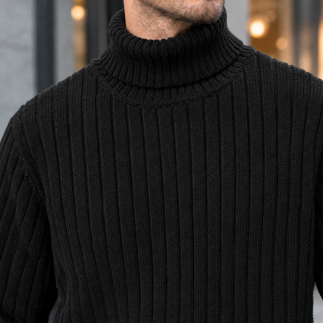 Matteo Ribbed Turtleneck Sweater