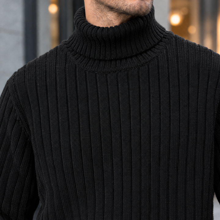 Matteo Ribbed Turtleneck Sweater
