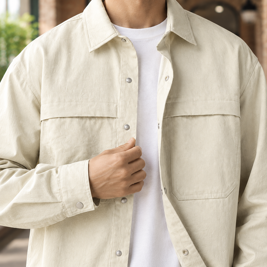 Men's Utility Snap Button Overshirt