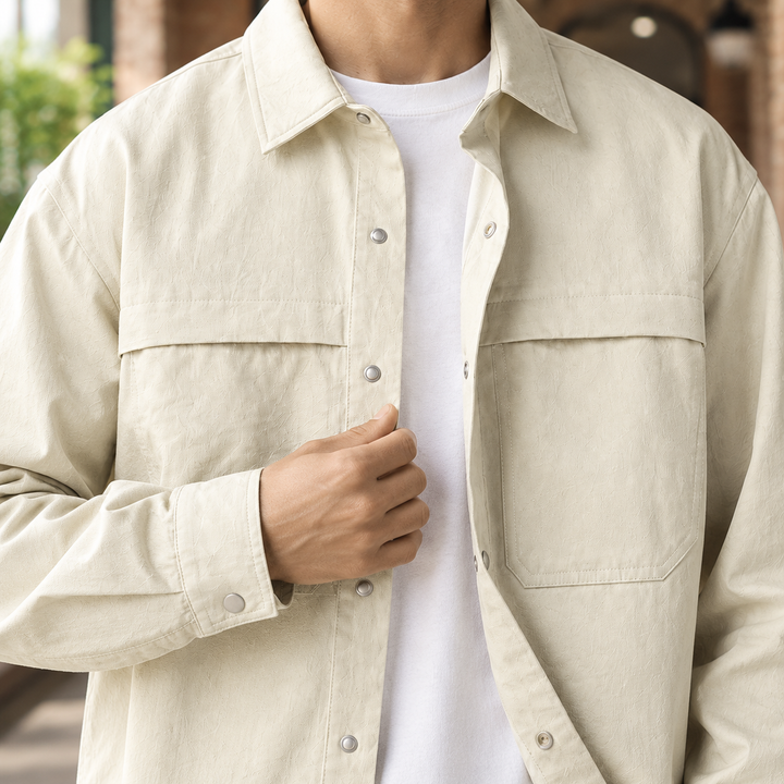 Men's Utility Snap Button Overshirt