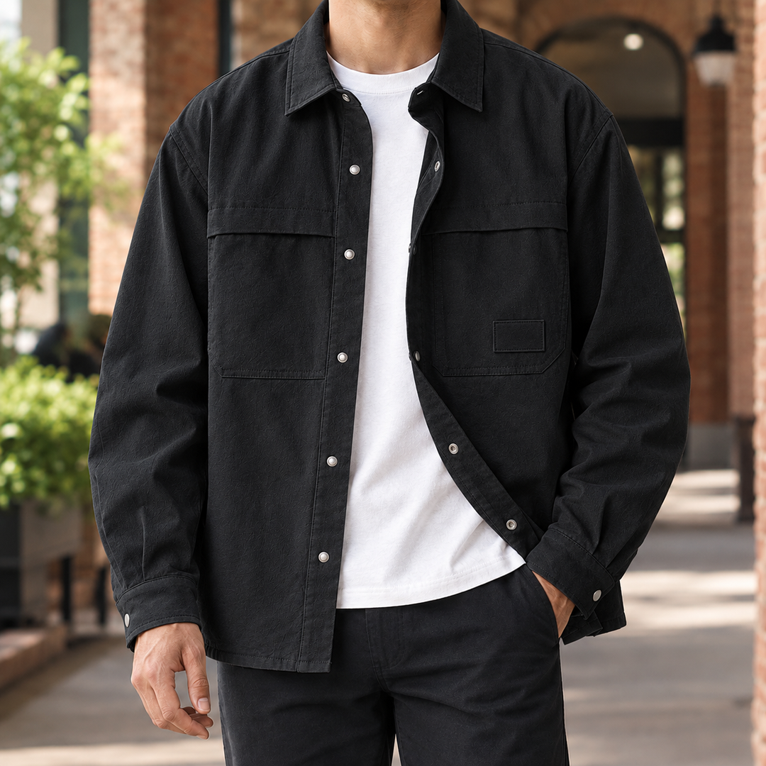 Men's Utility Snap Button Overshirt