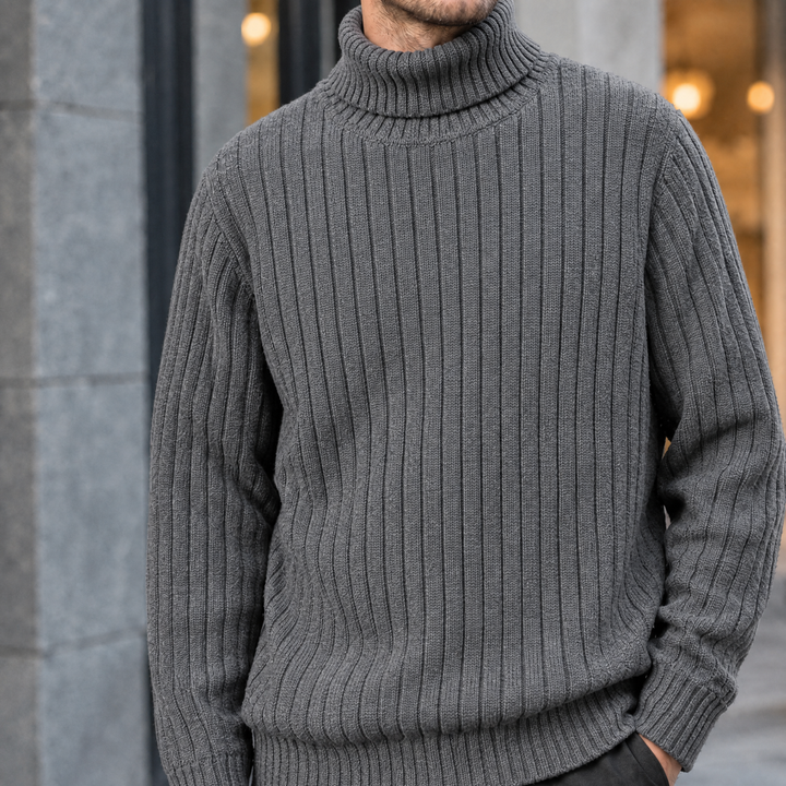 Matteo Ribbed Turtleneck Sweater