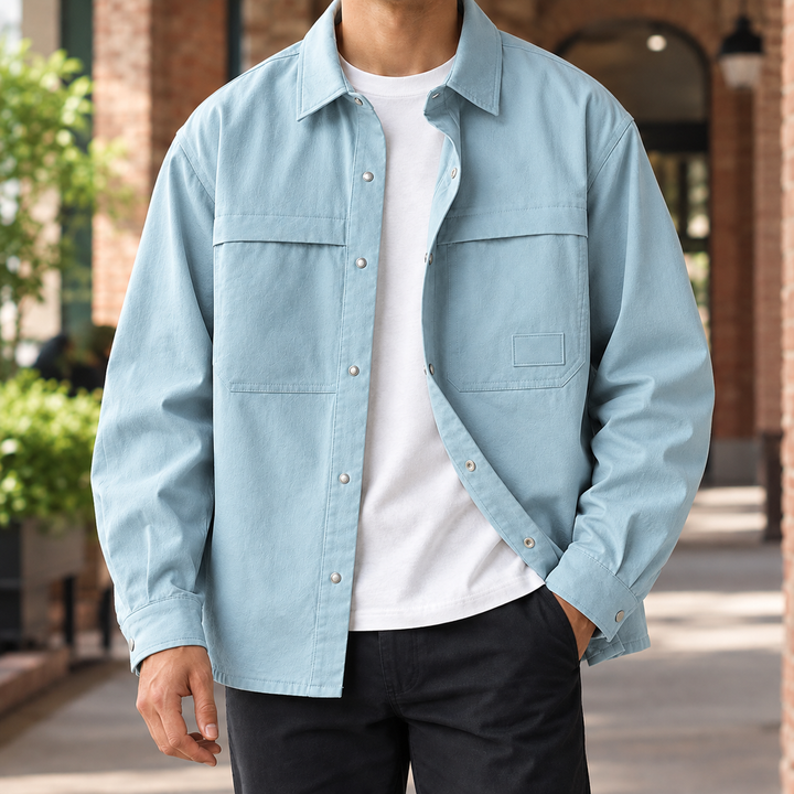 Men's Utility Snap Button Overshirt