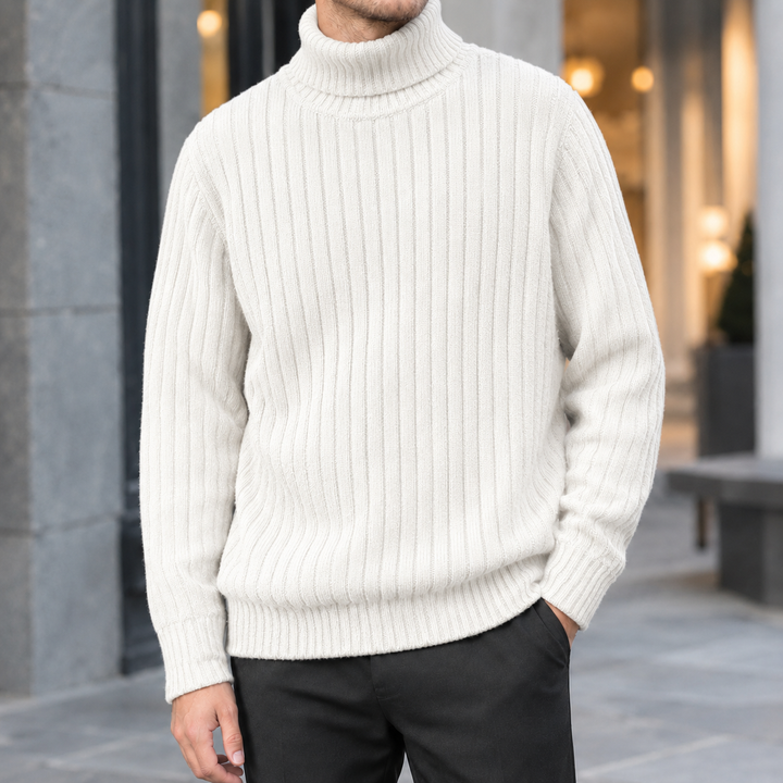 Matteo Ribbed Turtleneck Sweater