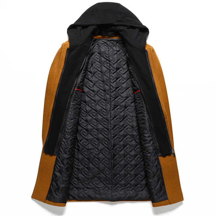 Jasper Virgin Wool Hooded Overcoat