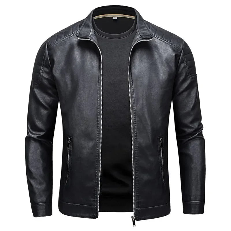Men's Raised Collar Zip Jacket