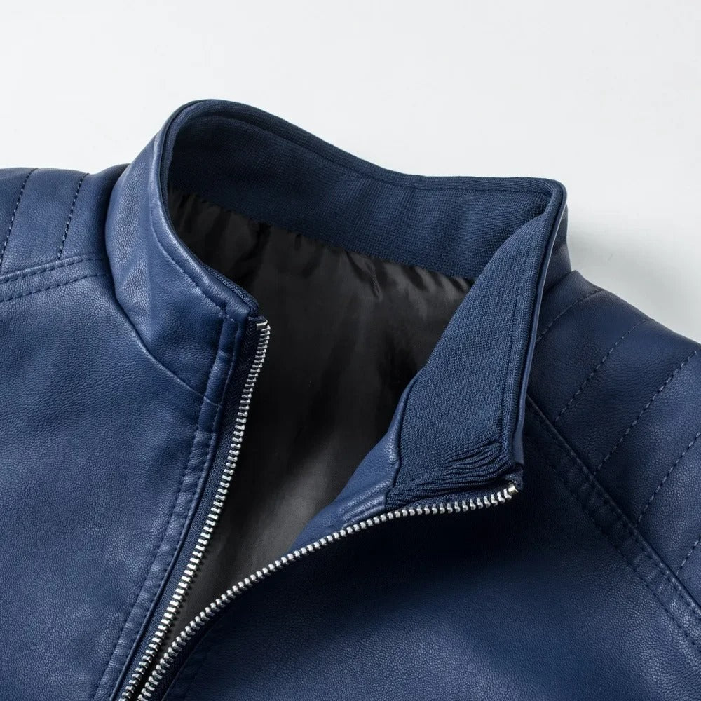 Men's Raised Collar Zip Jacket
