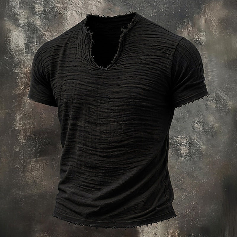 Men's Textured V-Neck T-Shirt