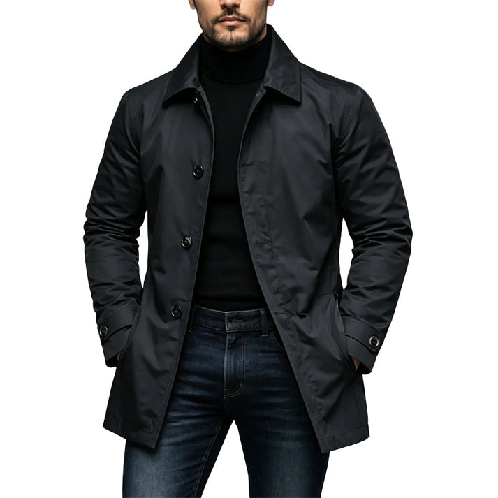 Men's Mid Length Button Jacket
