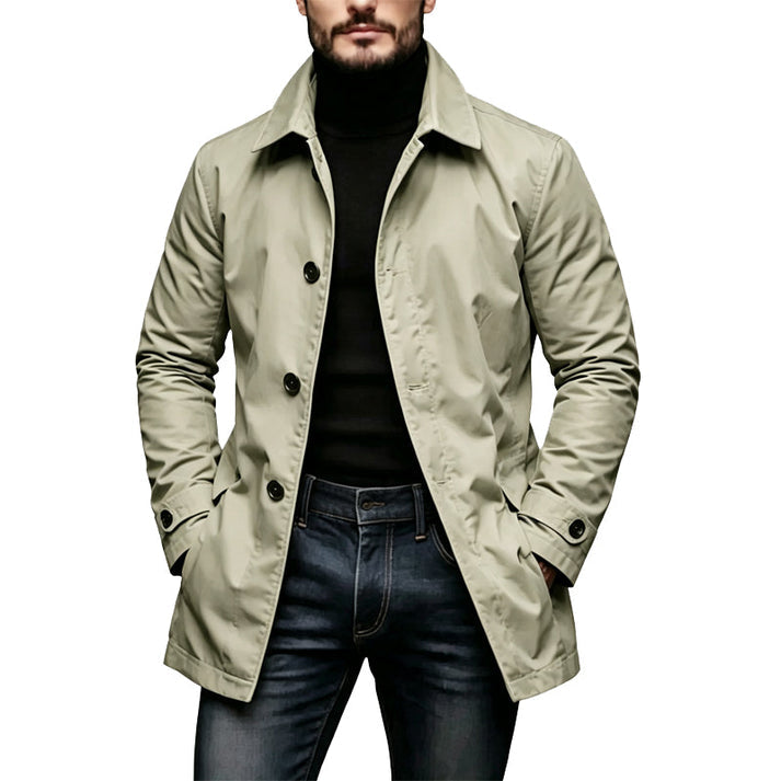 Men's Mid Length Button Jacket