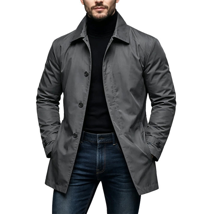 Men's Mid Length Button Jacket