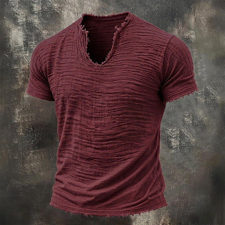 Men's Textured V-Neck T-Shirt