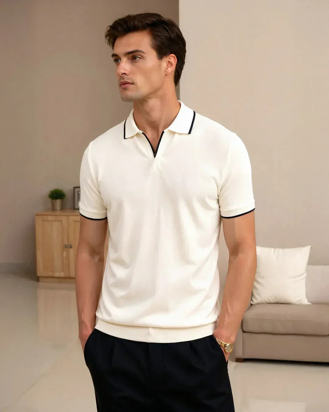 Custom Polo in Piqué with Contrasting Details