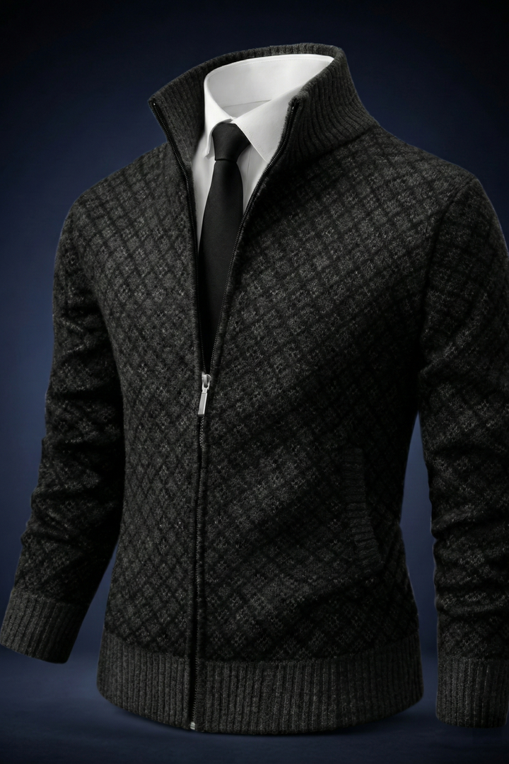 Men's Waffle Zip Cardigan