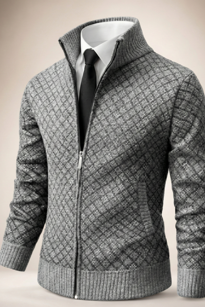 Men's Waffle Zip Cardigan