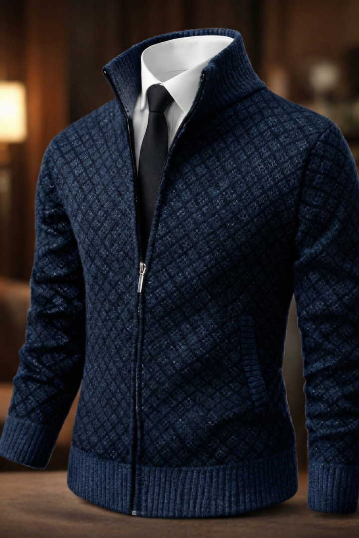 Men's Waffle Zip Cardigan