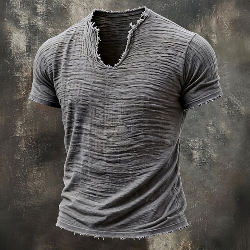 Men's Textured V-Neck T-Shirt