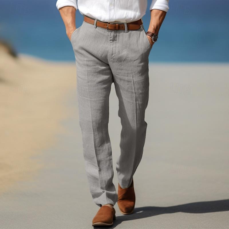 Luxury Men'S Premium Linen Pants (with Belt Loops)